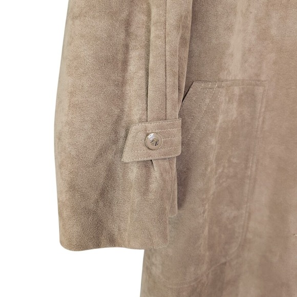 Vintage Count Romi Ultrasuede Camel Duster Coat Women's 14 Faux Suede‎ Long - Picture 4 of 8